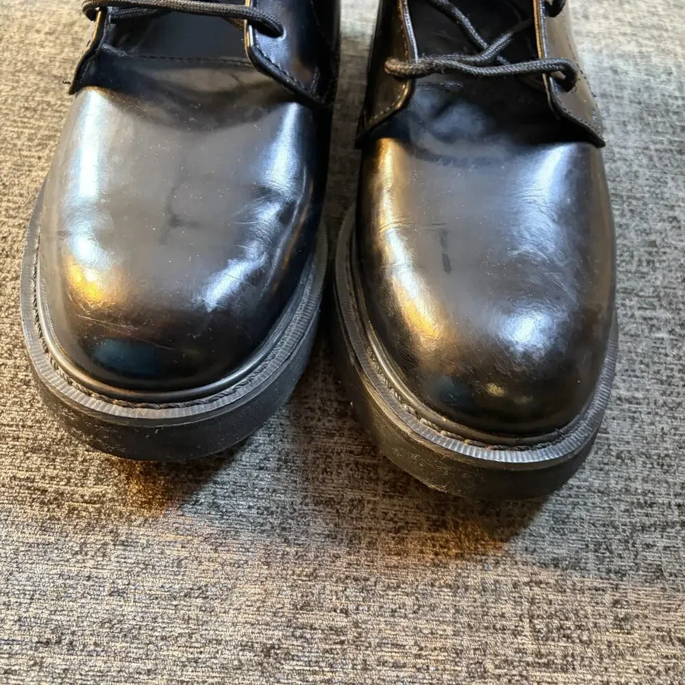 Rocky Dress Leather High Gloss Mens Size 10 Black Outdoor Lace Up Chukka Boots